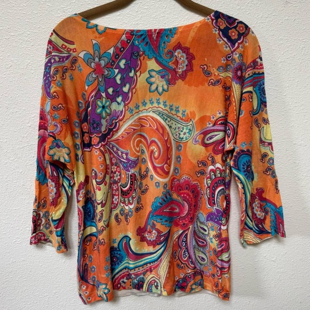 RARE Ralph Lauren silk maximalist colorful top - Picture 3 of 6